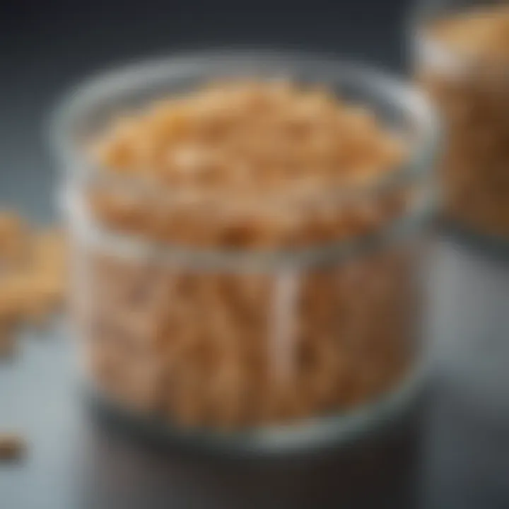 Close-up of a glass container with a secure lid preserving cereal freshness