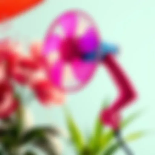 Stylish handheld spray fan in vibrant colors