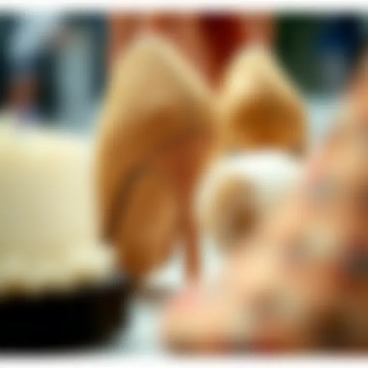 Diverse Materials Used in Heel Fillers Close-up of various heel filler materials