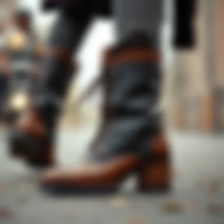 Classic motorcycle boots with a distinctive heel design.