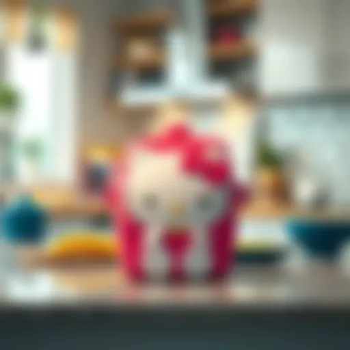 Charming Hello Kitty food container on a stylish kitchen counter