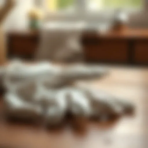 Luxurious hypoallergenic cleaning gloves on a wooden surface