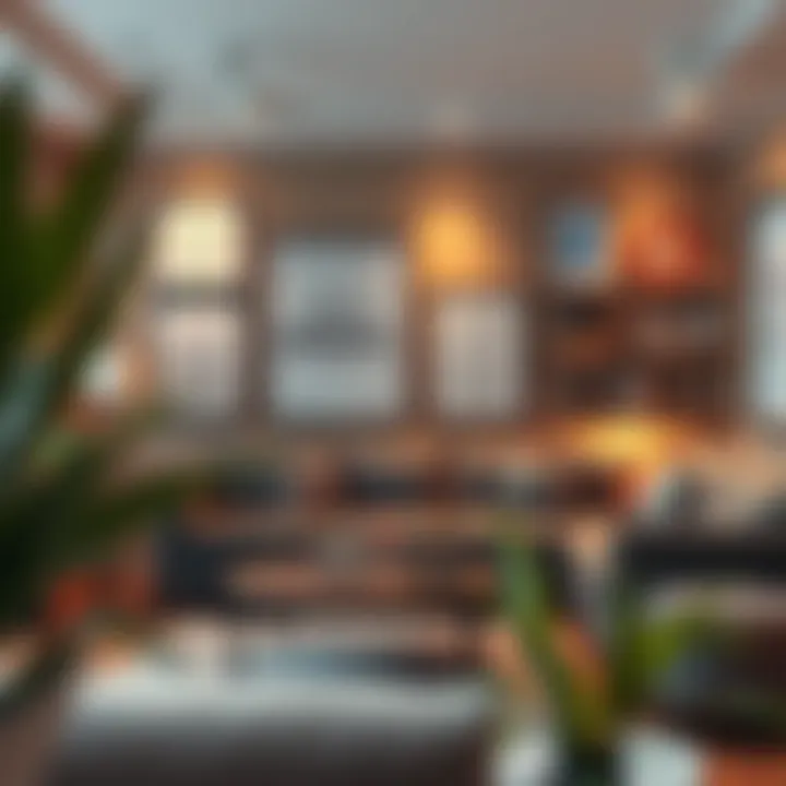 A cozy living room featuring framed positive quotes on the walls