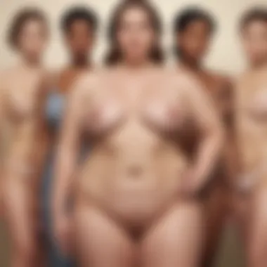 An artistic rendering of body positivity showcasing diverse figures