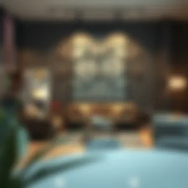 Contemporary living space showcasing iron metal decor.