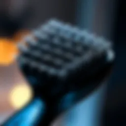 Close-up view of Lang hair brush showcasing its bristle design