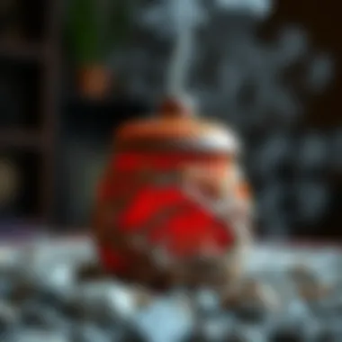 Intricate Texture of Lava Incense Burner A beautifully crafted lava incense burner showcasing unique textures.