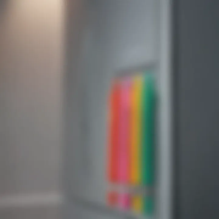 Colorful markers accompanying the magnetic refrigerator calendar