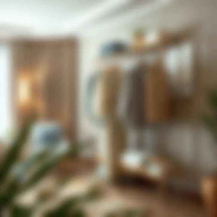 Aesthetic Clothes Rack Elevating Living Space Design Aesthetic design of a clothes rack enhancing a contemporary living space