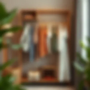 Modern Clothes Rack Crafted from Sustainable Materials Sustainable materials used in a modern clothes rack with shoe compartment