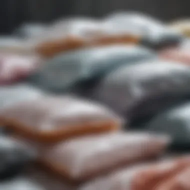 Different types of vacuum seal bags arranged for selection