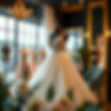 Missord prom dress displayed on a mannequin in a chic setting