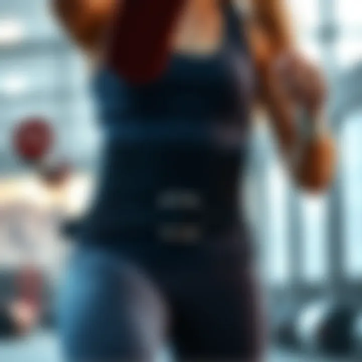 Functional Fashion: Waist Trainer in Action A model wearing a double belt waist trainer while engaging in a workout