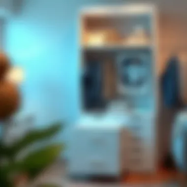 Organized interior space featuring collapsible chest of drawers