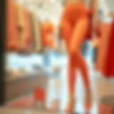 Stylish peach booty leggings on display showcasing their design and fit