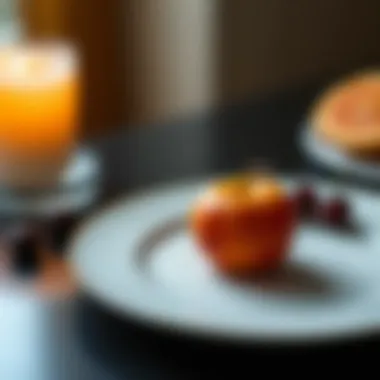 Minimalistic plate featuring a singular fruit as the focal point.