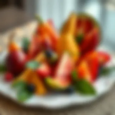 Seasonal fruits creatively designed for a festive occasion.
