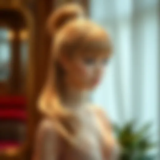 Elegant ponytail wig with bangs styled for a formal event