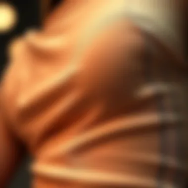 Close-up of the fabric texture used in posture support shapewear