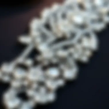Close-up of a rhinestone applique showcasing intricate designs and gleaming facets