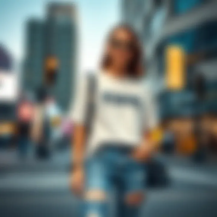 Stylish outfit featuring Romwe tees in an urban environment