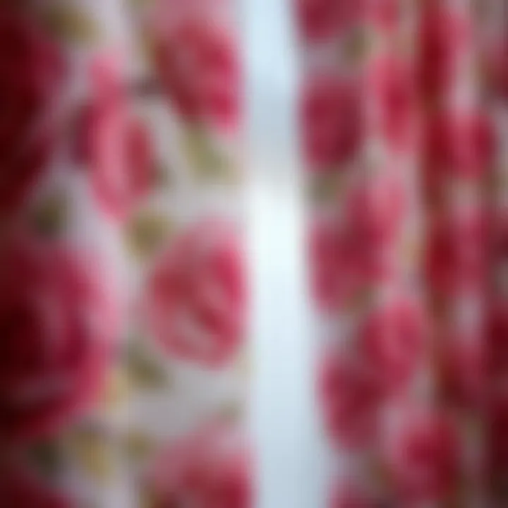 Close-up of rose pattern fabric showcasing texture