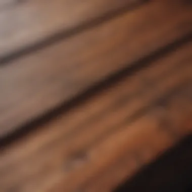 Close-up of the texture and grain of a rustic wood tablecloth