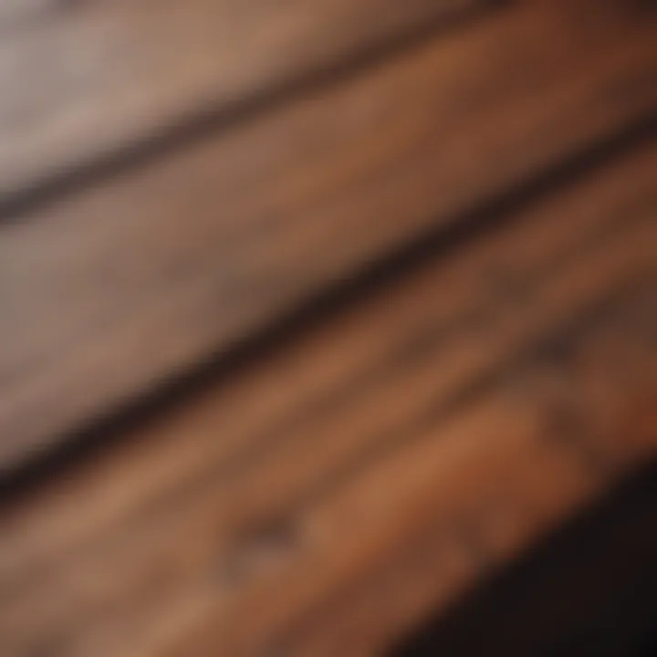 Close-up of the texture and grain of a rustic wood tablecloth