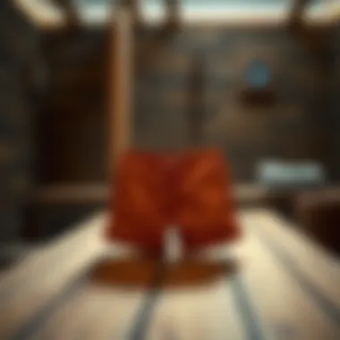 A stylish pair of sauna shorts displayed on a wooden bench in a serene sauna setting