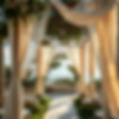 Aesthetic appeal of sheer drapes in outdoor wedding settings