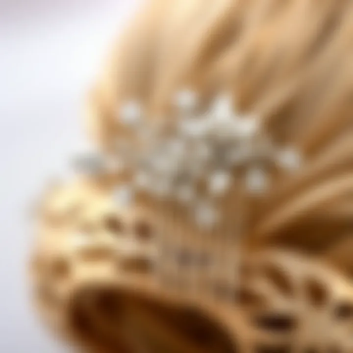 Vintage-inspired silver hair comb with floral design