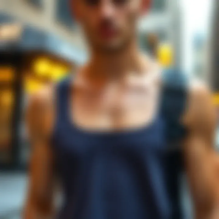 Chic Styling of Square Tank Tops A person showcasing fashionable square tank top styling