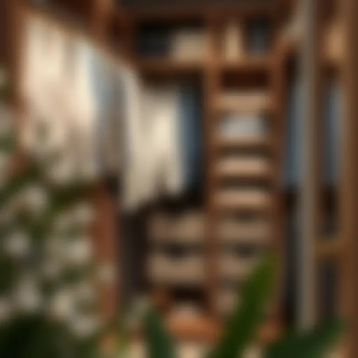 Stylish Closet Arrangement with Stacked Organizers Elegant stacked clothes organizers enhancing closet aesthetics