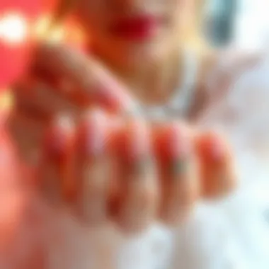 Diverse Styles of Stick-On Nails Elegant display of stick-on nails for small nail beds showcasing various styles