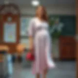 Chic maternity dress suitable for classroom setting