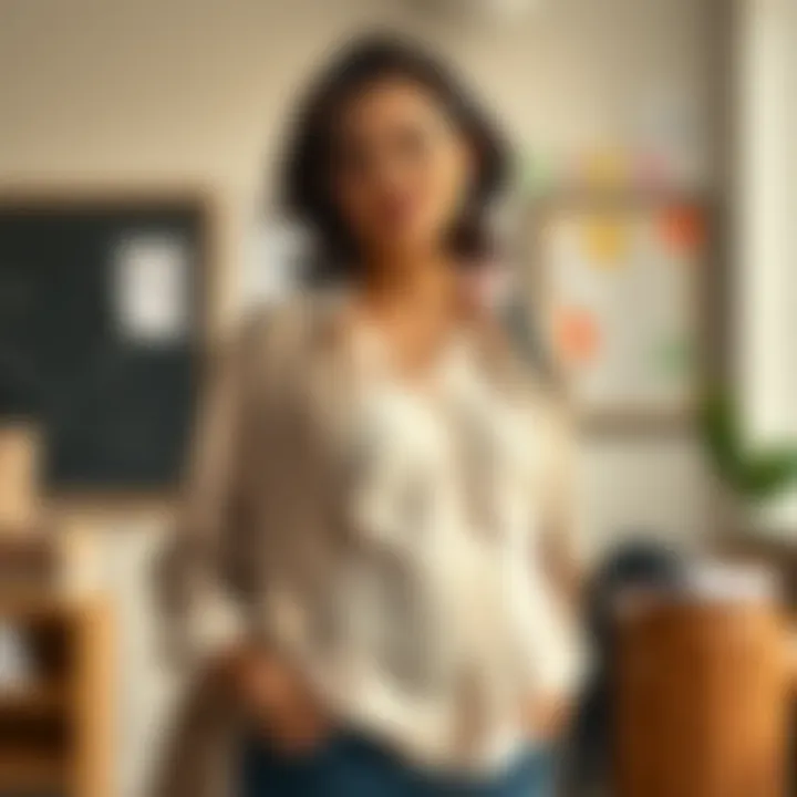 Layered outfit idea for pregnant teachers