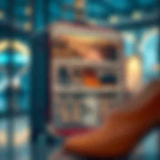 Stylish suitcase shoe organizer showcasing a variety of shoes