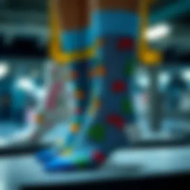 A vibrant display of sustainable sock manufacturing practices