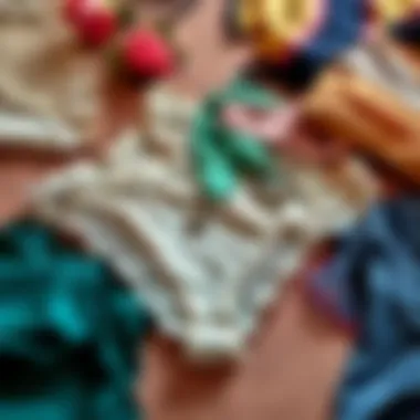 Stylish arrangement showcasing various silk thong designs