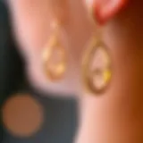 Close-up view of 18g forward helix earrings showcasing unique designs.