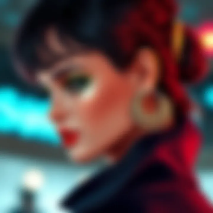 Trendy styling options for 18g forward helix earrings on a chic model.