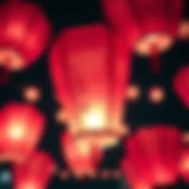 Artistry and Craftsmanship: The Design of Pink Sky Lanterns An artistic arrangement of pink sky lanterns showcasing their intricate designs and materials.