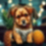 A vibrant puppy print design on a stylish t-shirt