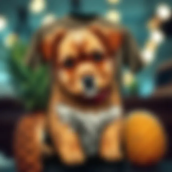 A vibrant puppy print design on a stylish t-shirt