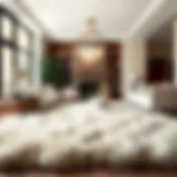 Luxurious rabbit fur area rug enhancing a cozy living space