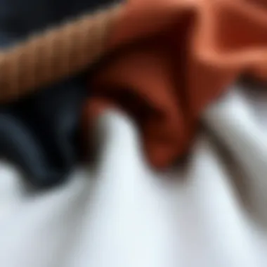 Exploring Fabric Textures A close-up of different fabric textures suitable for shorts.