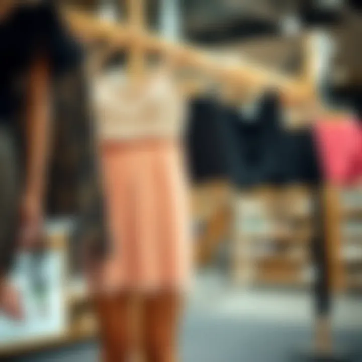 Sustainable fish net mini skirt options on display