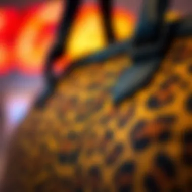Close-up of leopard print pattern on a bowling bag
