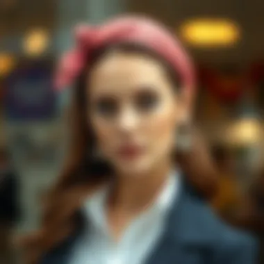 Stylish Outfit with Rose Gold Headpiece Stylish outfit complemented by a rose gold headpiece