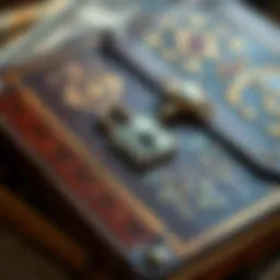 Intricate vintage journal with a lock showcased elegantly